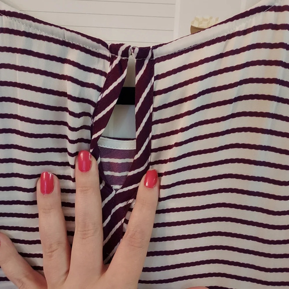 Lane Bryant Purple Striped Sleeveless Tunic in Size 20 - Picture 6 of 10